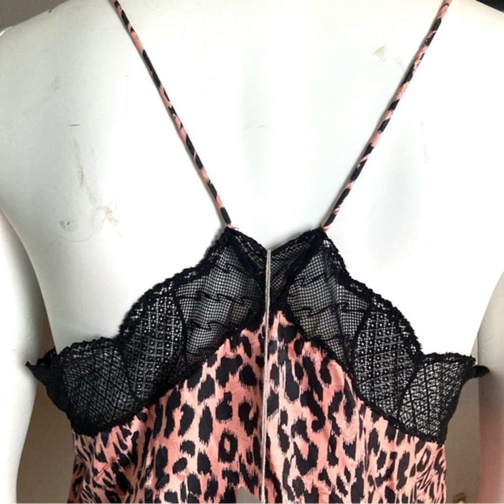 Zadig &‎ Voltaire top medium Slip Christy Camisole pink leopard lace silk NWT - Picture 12 of 12